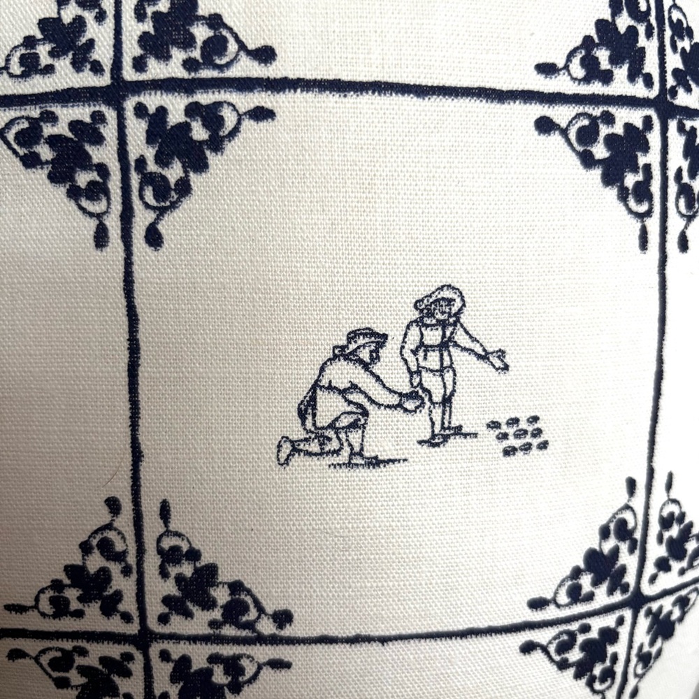 Vintage Delft Tile Fabric Printed Top Handle Cushioned Carry Case - Picture 15 of 16